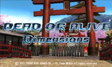 Dead or Alive - Dimensions 3D (Europe) (En,Fr,Ge,It,Es) screen shot title